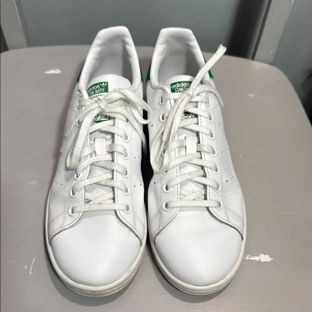 Men’s Adidas Stan Smith Endorsed White and Green Leather Sneakers size 7